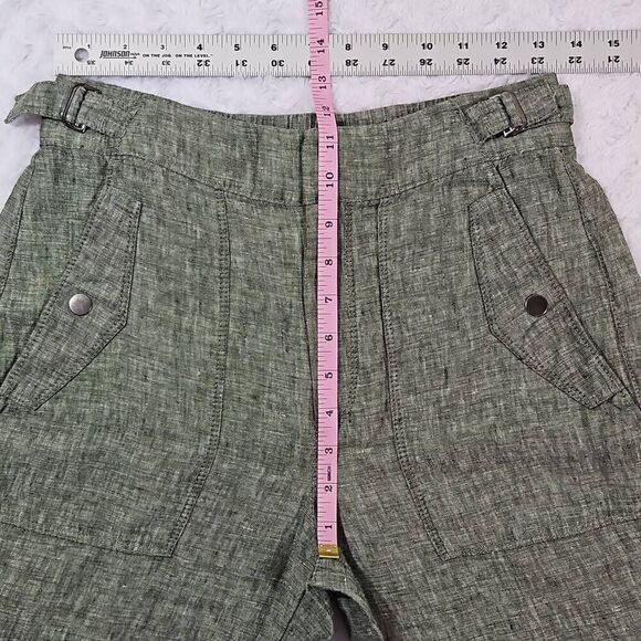 Athleta Beachy Voyager Linen Pants Aspen Olive Green Womens Size 4 Coastal Comfy - Picture 4 of 7